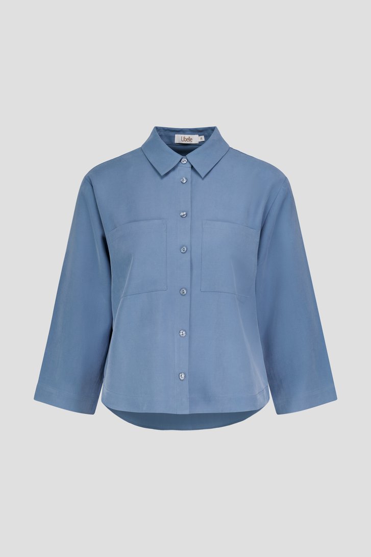 Productfoto 1 van Blauwe blouse met 3/4 mouwen door Libelle voor Dames