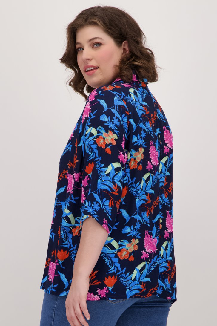 Blauwe blouse met kleurrijke bloemenprint van Only Carmakoma voor Dames