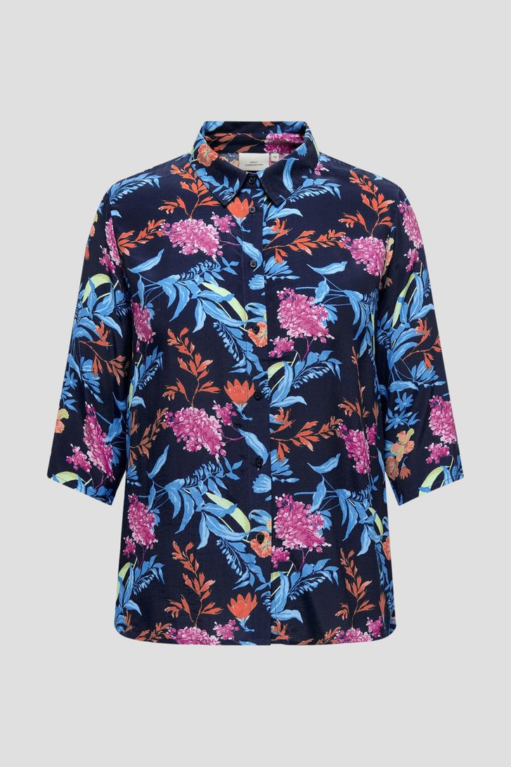 Blauwe blouse met kleurrijke bloemenprint van Only Carmakoma voor Dames