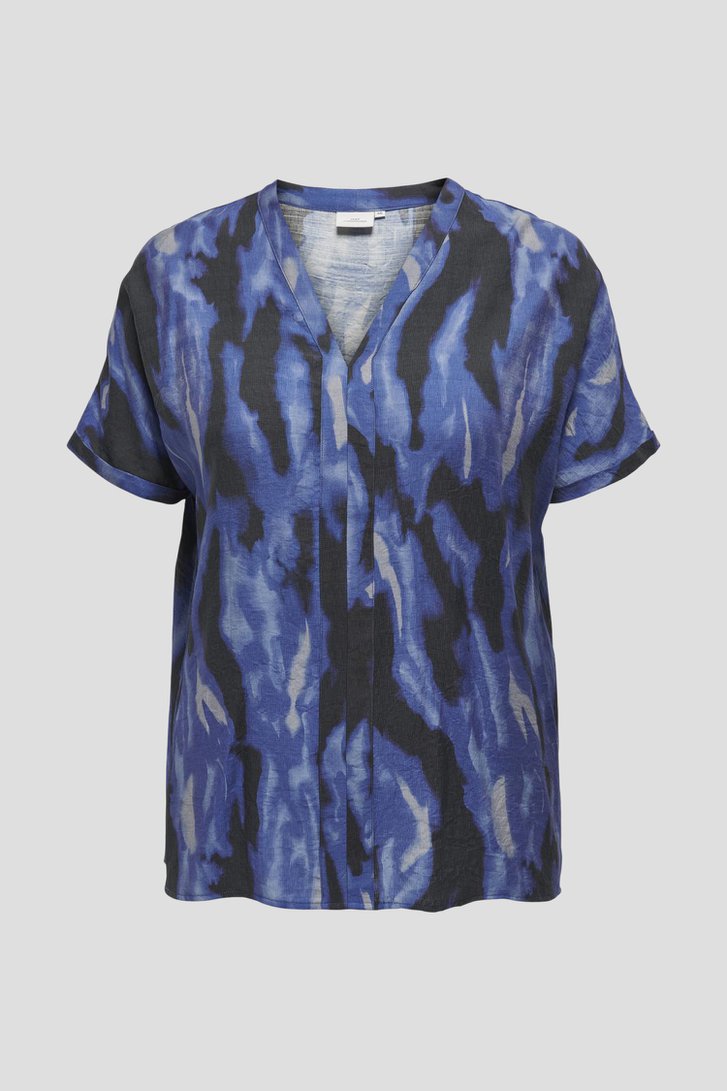 Productfoto 1 van Blauwe blouse met print door ONLY Carmakoma voor Dames