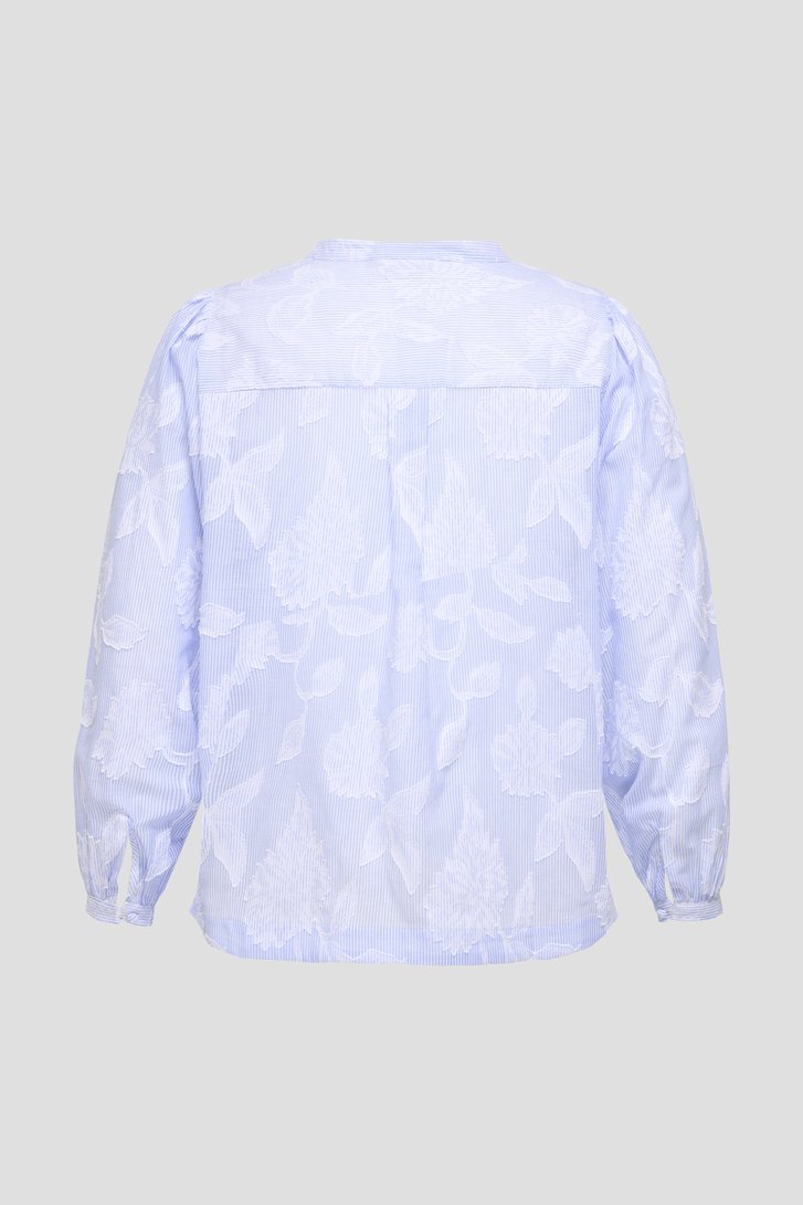 Productfoto 2 van Blauwe blouse met strepen en bladermotief door ONLY Carmakoma voor Dames