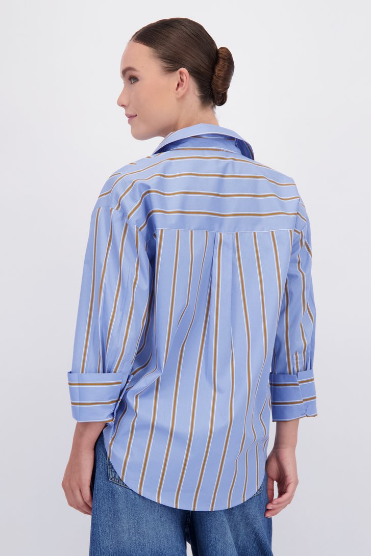 Achterkant van Blauwe blouse met strepen door JDY voor Dames