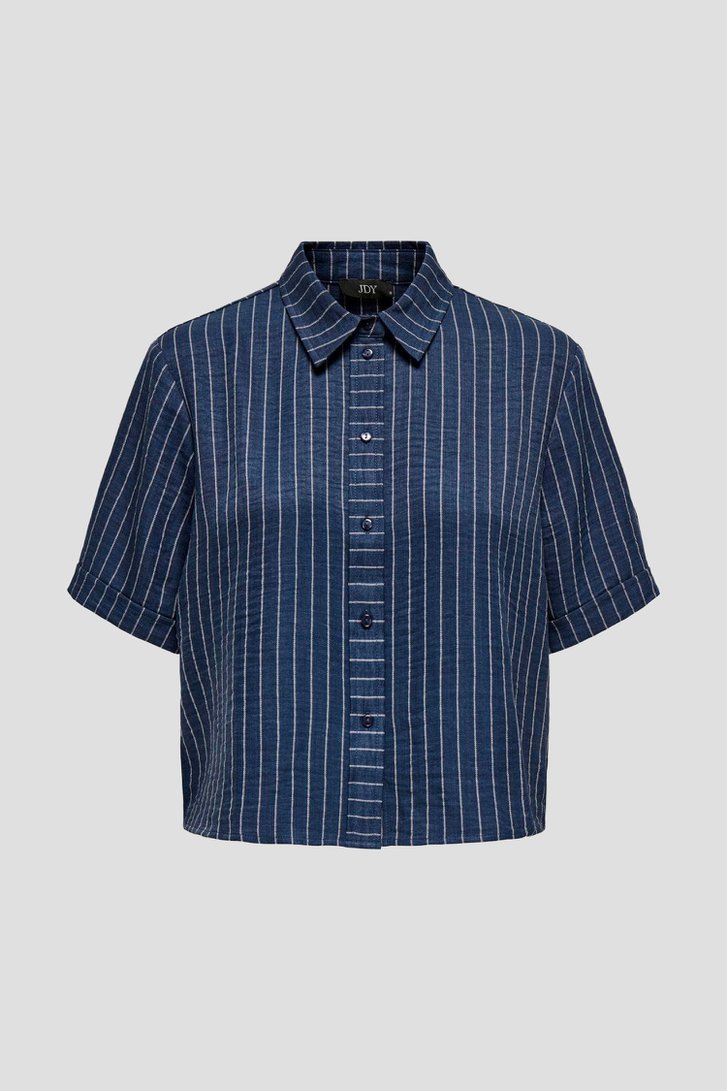 Blauwe blouse met wit gestreept motief van JDY voor Dames