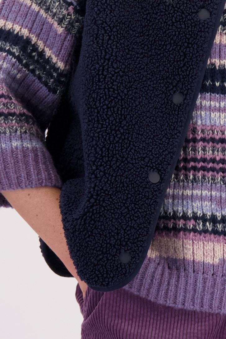 Detail van Blauwe bodywarmer - Omkeerbaar door Libelle voor Dames