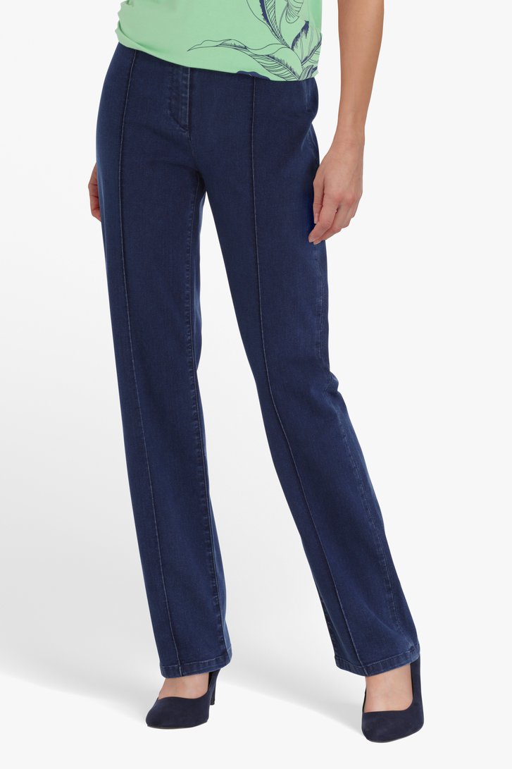 Blauwe broek met jeans look - straight fit
