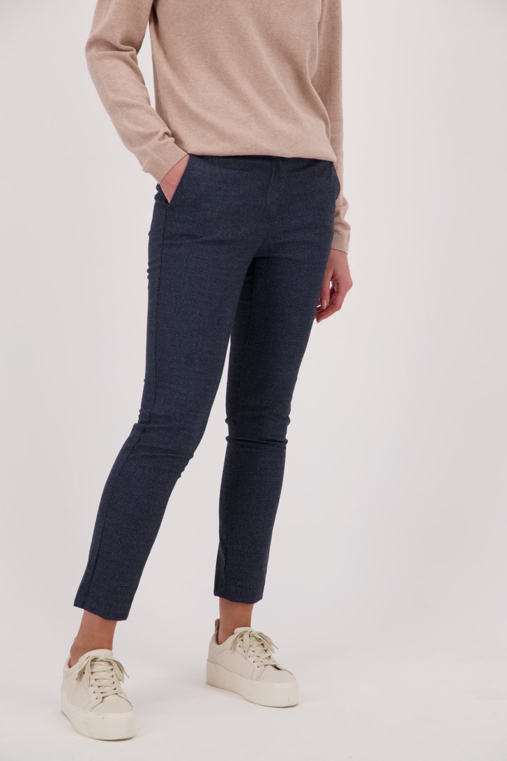 Blauwe broek met motief en elastische tailleband van Liberty Island voor Dames