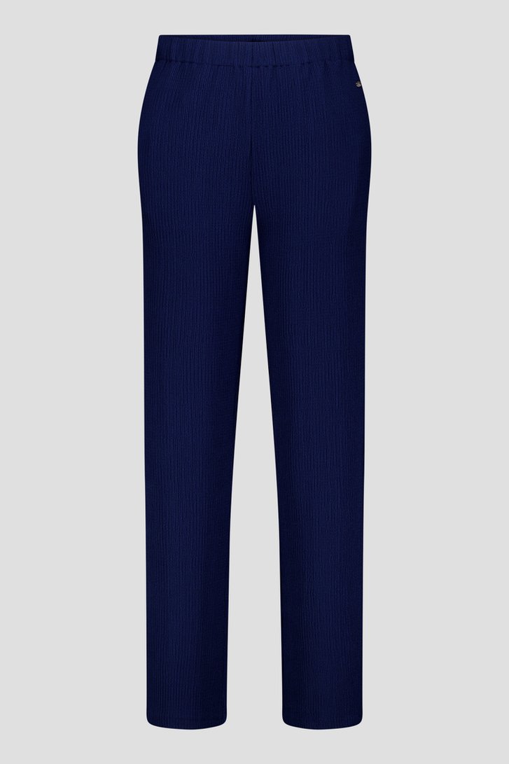 Productfoto 2 van Blauwe broek met structuur en elastische taille door Claude Arielle voor Dames