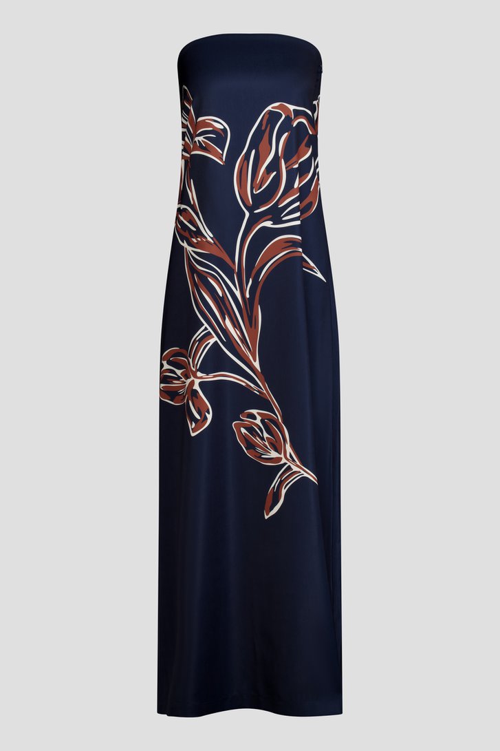 Productfoto 1 van Blauwe bustierjurk met print door AC by Annelien Coorevits voor Dames