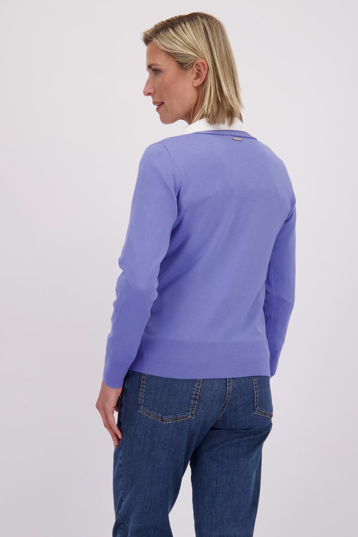 Achterkant van Blauwe cardigan met lange mouwen door Claude Arielle voor Dames