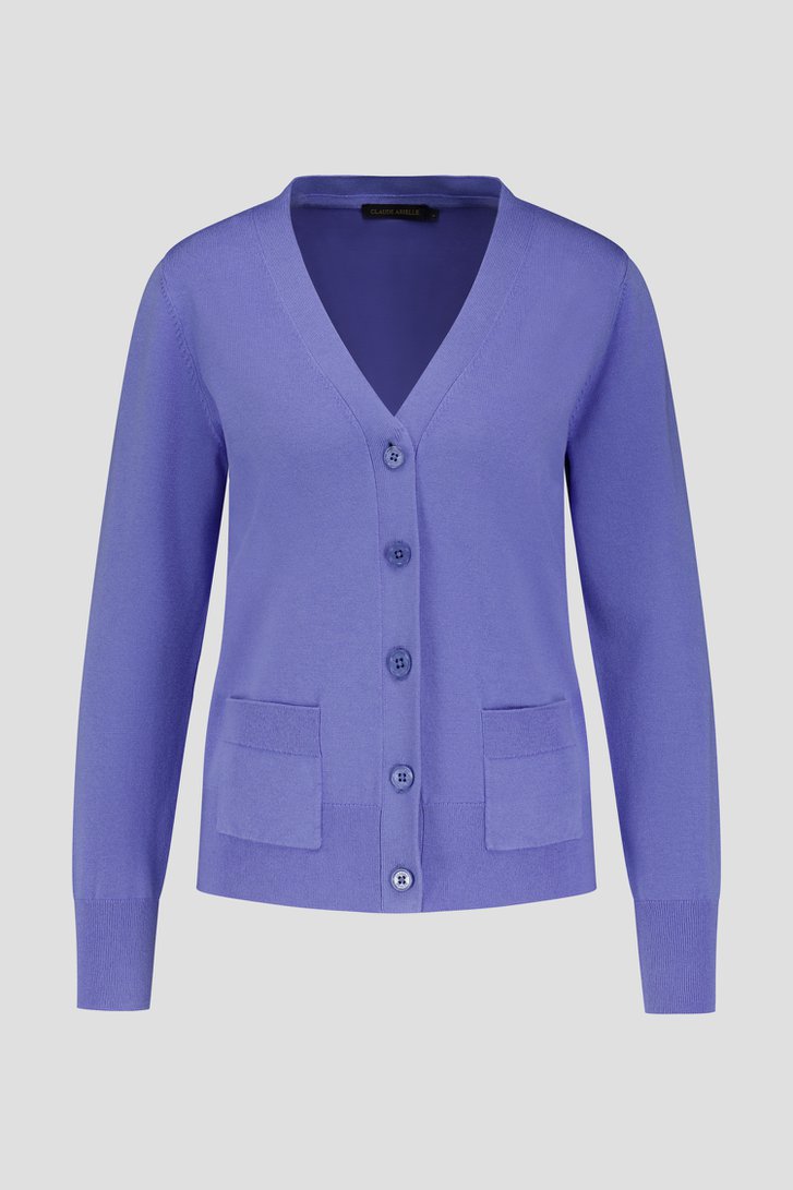 Productfoto 1 van Blauwe cardigan met lange mouwen door Claude Arielle voor Dames