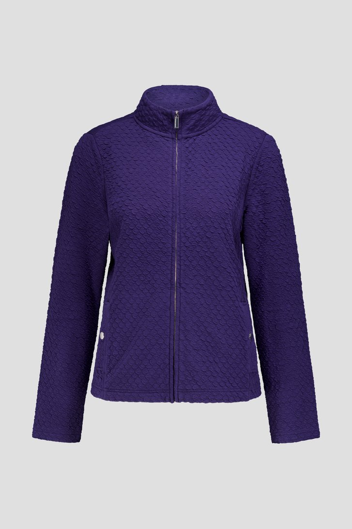 Productfoto 1 van Blauwe cardigan met rits  door Claude Arielle voor Dames