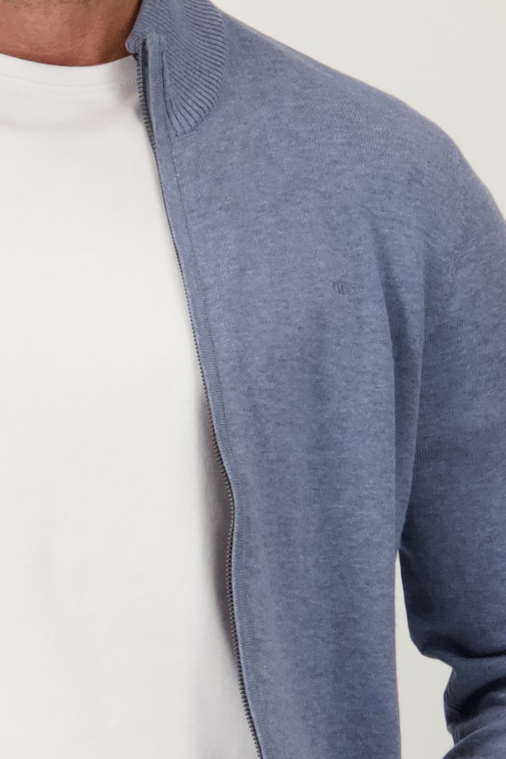 Blauwe cardigan met rits van Dansaert Blue voor Heren