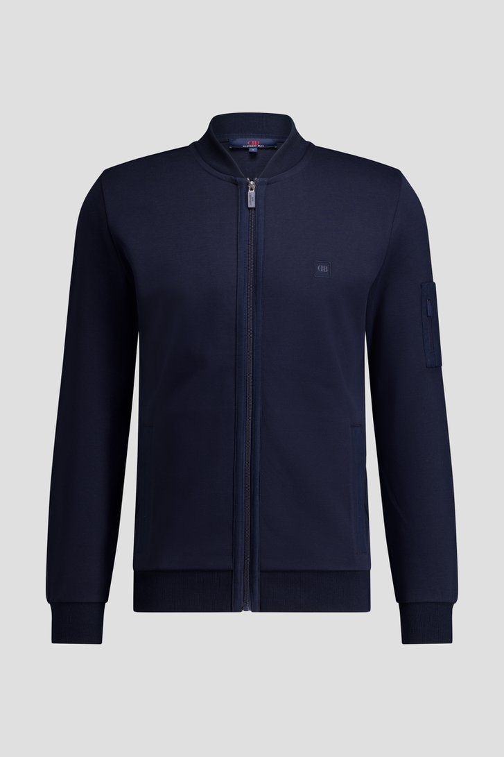 Productfoto 1 van Blauwe cardigan met rits door Dansaert Blue voor Heren