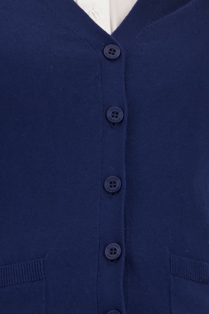 Blauwe cardigan met ton-sur-ton knopen van Claude Arielle voor Dames