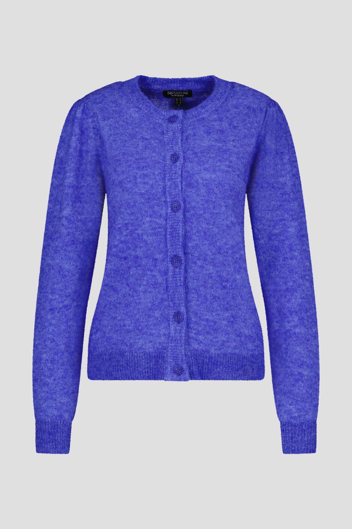 Blauwe cardigan met wol en alpaca van Signature voor Dames