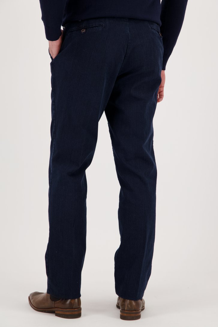 Achterkant van Blauwe chino denim – Luc - regular fit door Brassville voor Heren