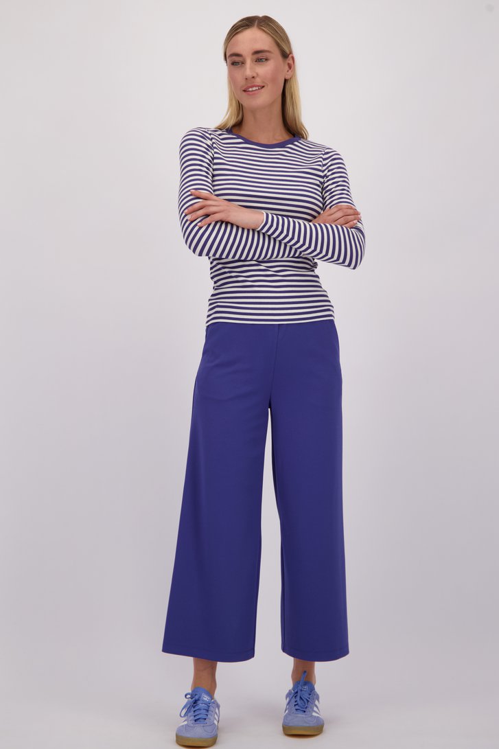 Voorkant van Blauwe culotte met stretch door Liberty Island voor Dames