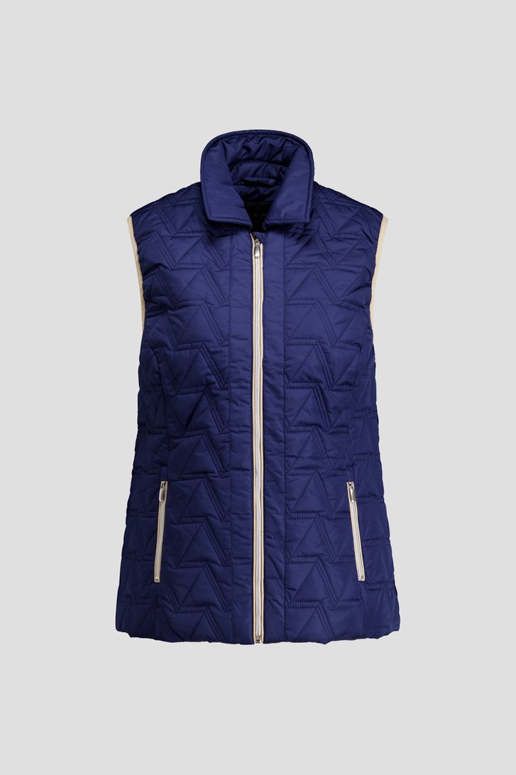 Productfoto 1 van Blauwe doorstikte bodywarmer door Claude Arielle voor Dames