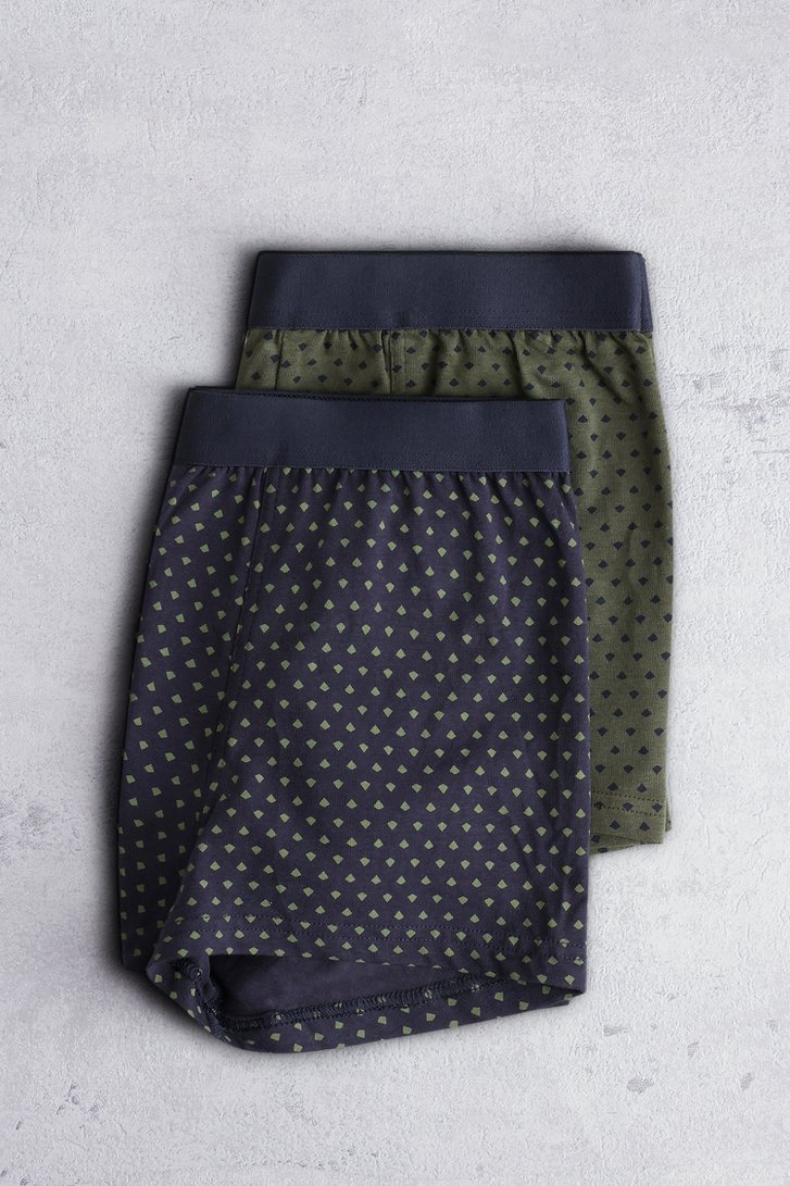 Voorkant van Blauwe en groene boxer - Trunk pants - Set van 2 door Liberty Island voor Heren