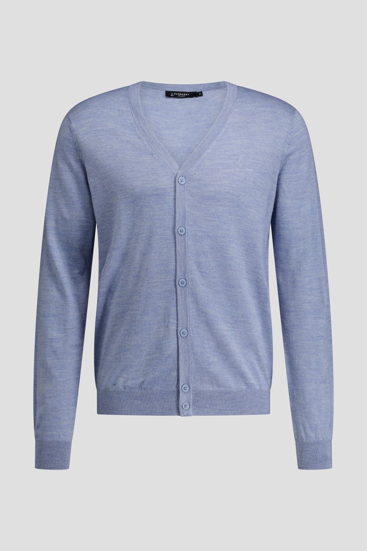 Productfoto 2 van Blauwe fijn gebreide cardigan door Dansaert Black voor Heren