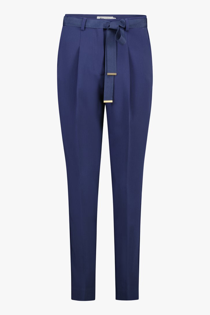 Blauwe geklede broek met striklint van D'Auvry voor Dames