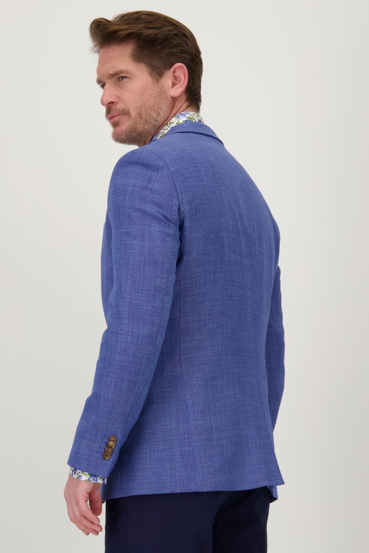 Blauwe gemêleerde blazer - regular fit van Dansaert Blue voor Heren