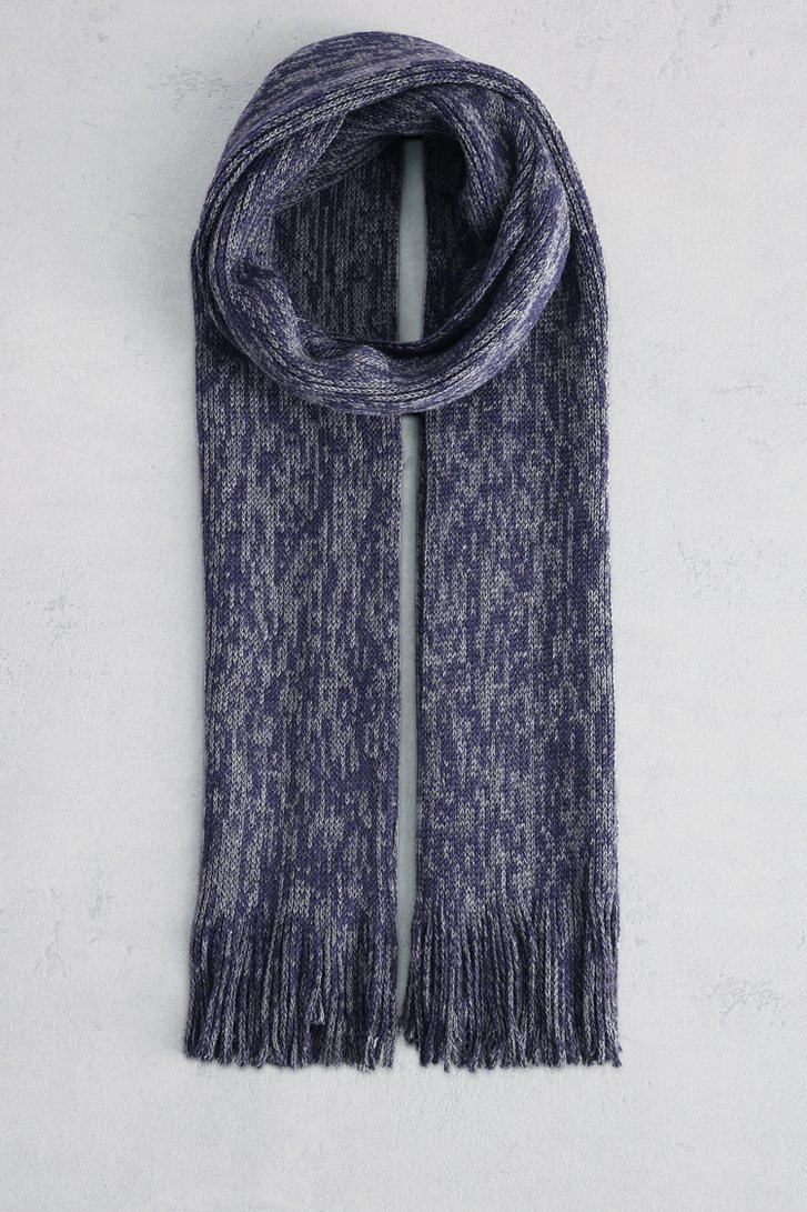 Voorkant van Blauwe gemêleerde sjaal door Liberty Island voor Heren