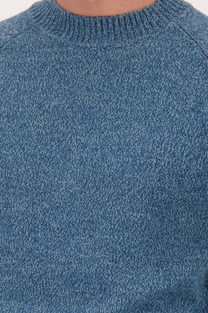 Blauwe gemêleerde trui met wol van Casual Five voor Heren