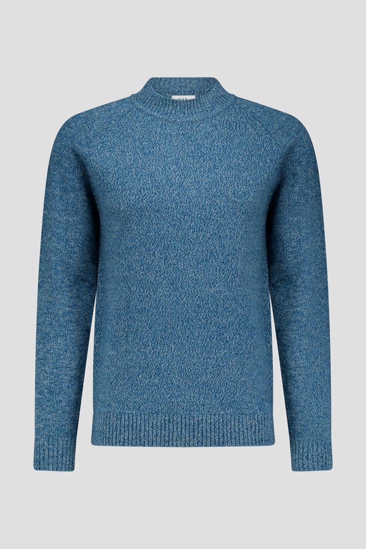 Blauwe gemêleerde trui met wol van Casual Five voor Heren