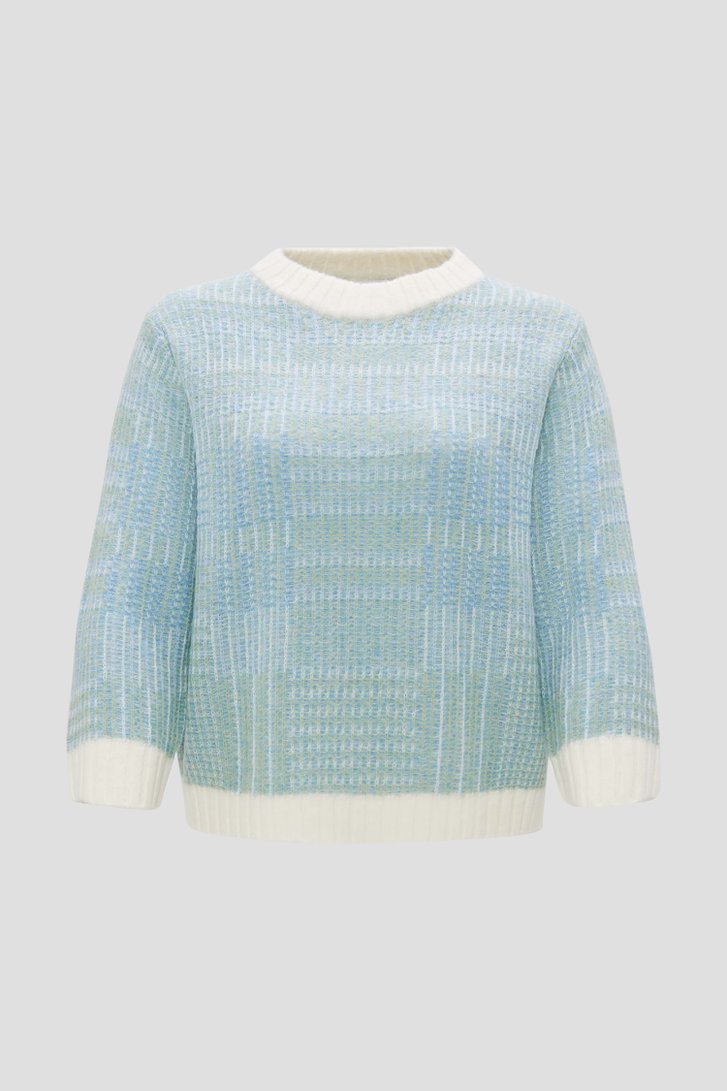 Blauwe gemêleerde trui met wol en mohair van Opus voor Dames