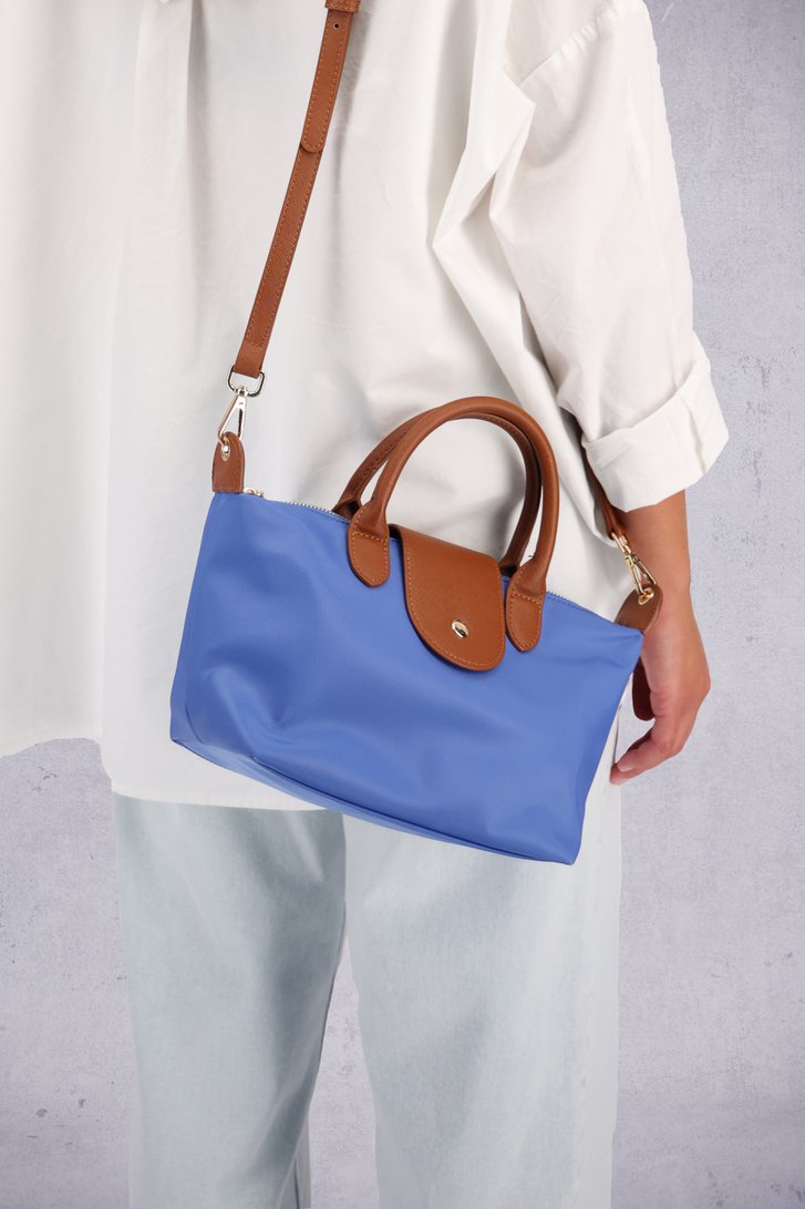 Extra foto 4 van Blauwe handtas met bruine leather look afwerking door Liberty Island voor Dames