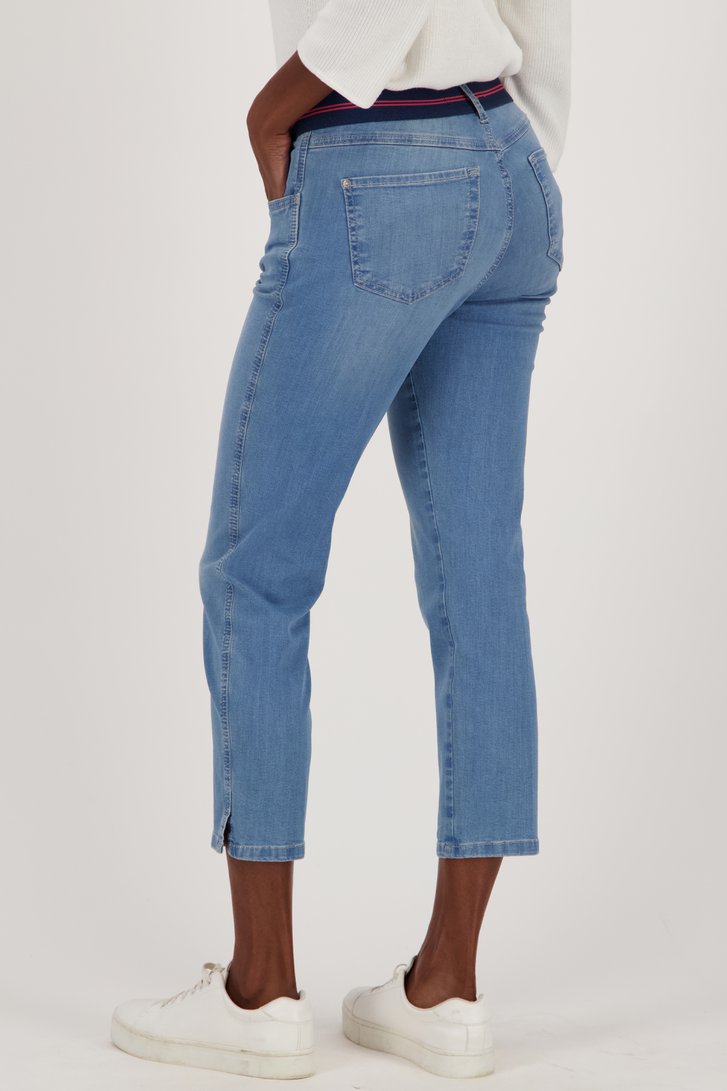 Blauwe jeans met elastische taile - 7/8 lengte  van Angels voor Dames