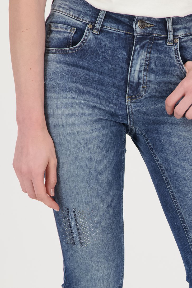 Blauwe jeans met steentjes - Skinny fit van Angels voor Dames