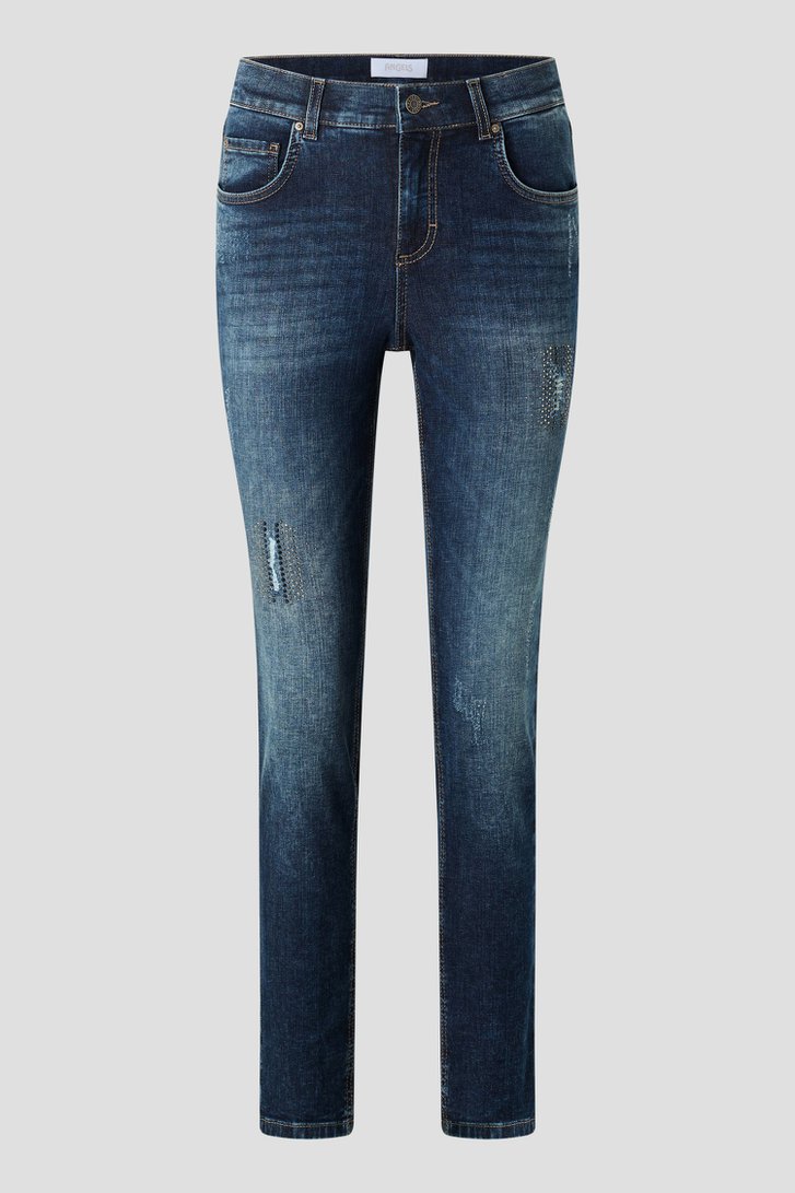 Blauwe jeans met steentjes - Skinny fit van Angels voor Dames