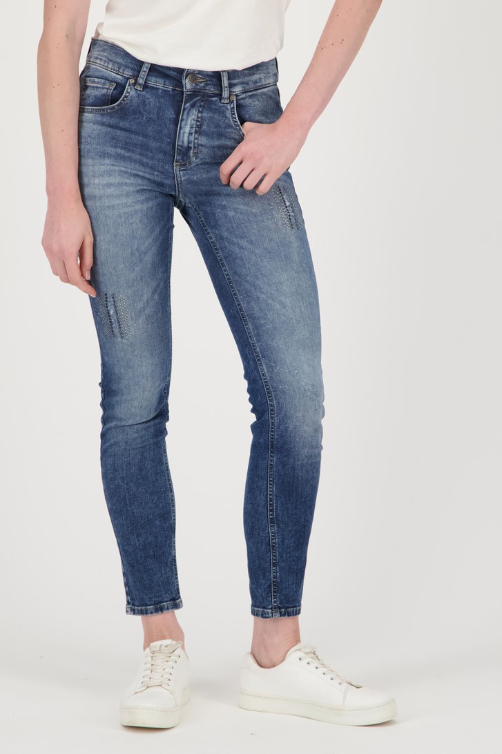 Blauwe jeans met steentjes - Skinny fit van Angels voor Dames
