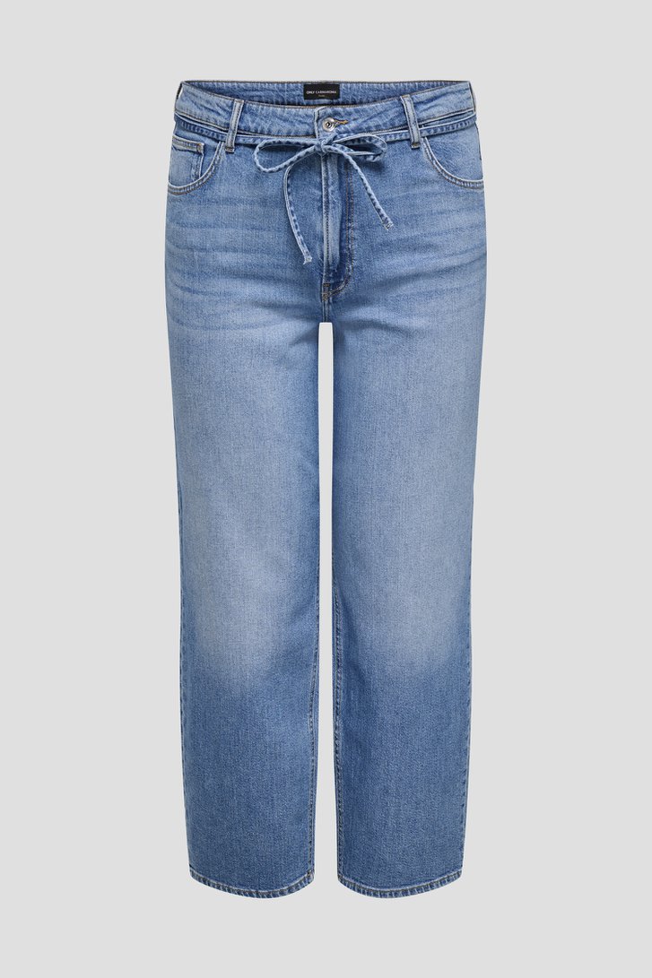 Productfoto 1 van Blauwe jeans met striklint - Straight fit door ONLY Carmakoma voor Dames