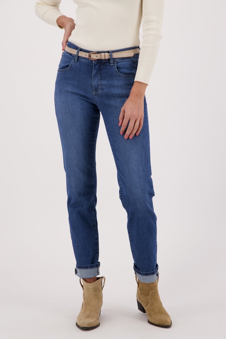 MANGO CASUAL WEAR Hoge taille broek blauw casual uitstraling Mode Broeken Hoge taille broeken 