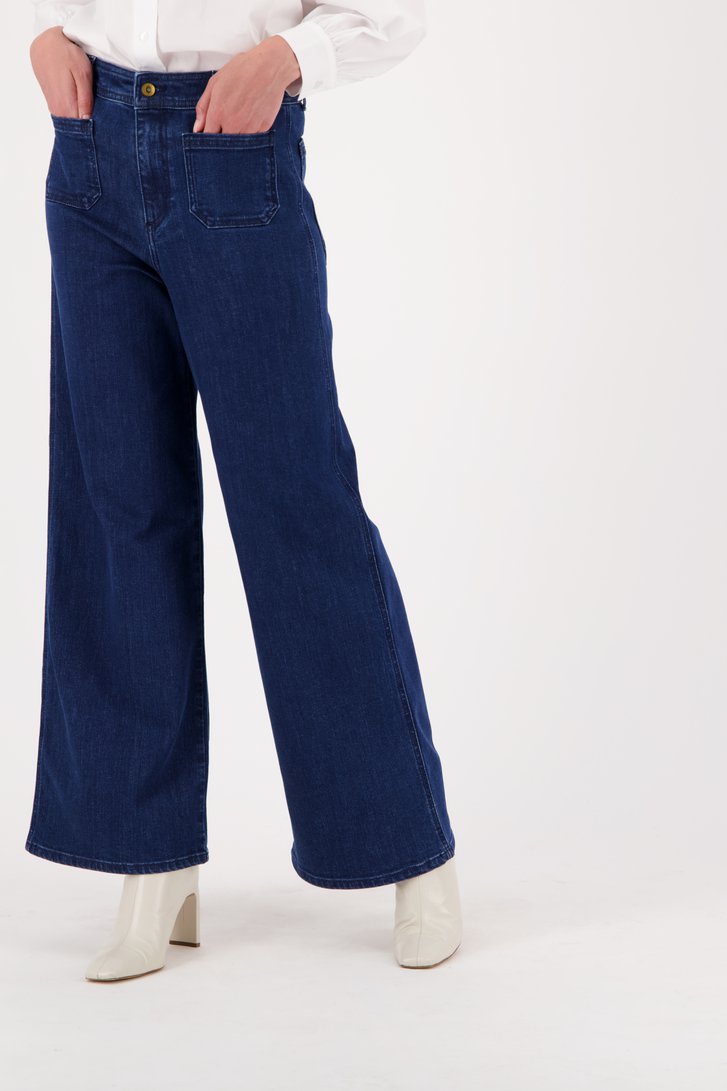 H&M Hoge taille broek blauw casual uitstraling Mode Broeken Hoge taille broeken 