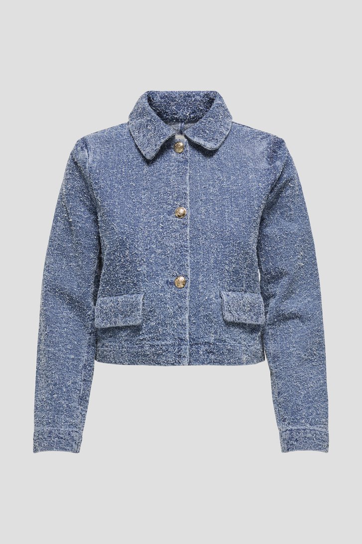 Blauwe jeansvest met gouden detailknopen van JDY voor Dames