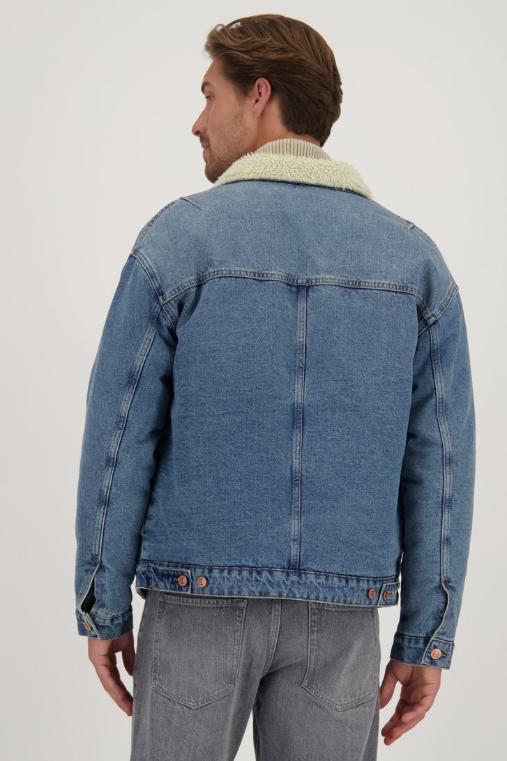 Blauwe jeansvest met teddy van ONLY & SONS voor Heren