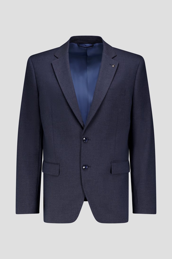 Productfoto 1 van Blauwe kostuumvest met ruitjes - Comfort fit door Dansaert Black voor Heren