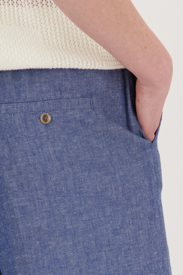 Blauwe linnen broek  van Libelle voor Dames