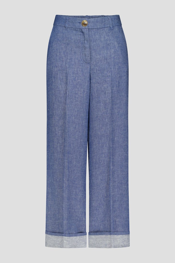 Blauwe linnen broek  van Libelle voor Dames