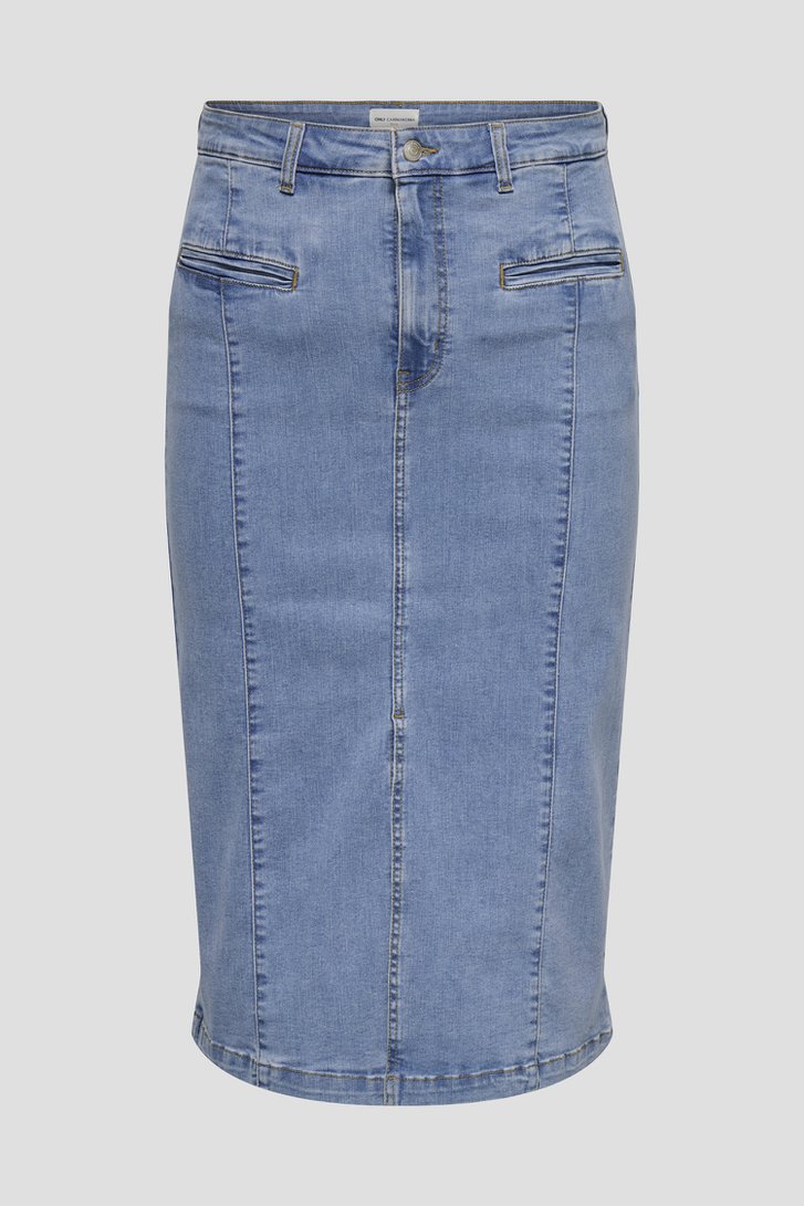 Productfoto 1 van Blauwe midirok met split door ONLY Carmakoma voor Dames