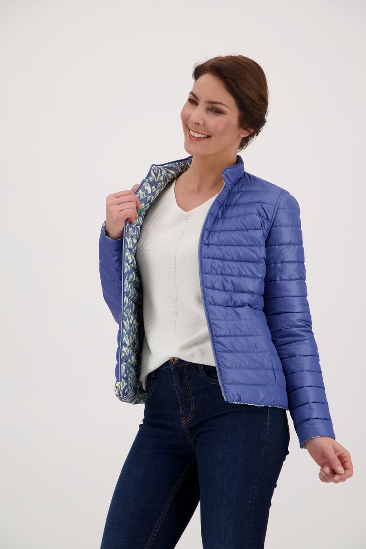 Blauwe omkeerbare gewatteerde jas van Barbara Lebek voor Dames