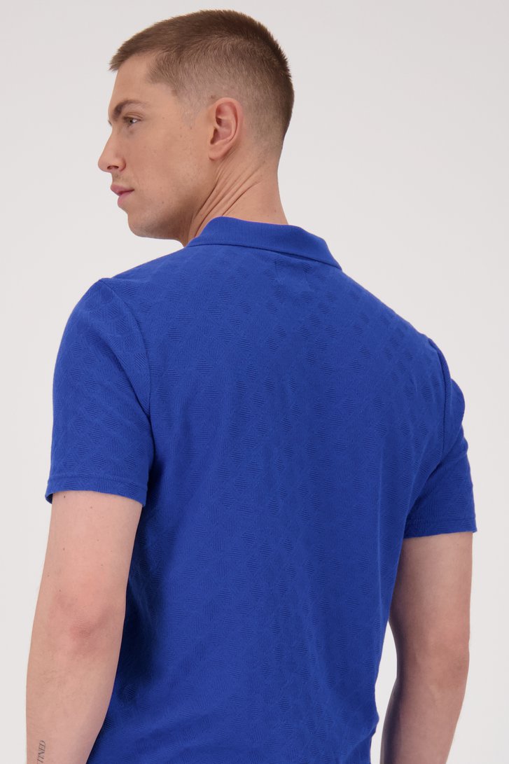 Blauwe polo in structuurstof  van Casual Five voor Heren