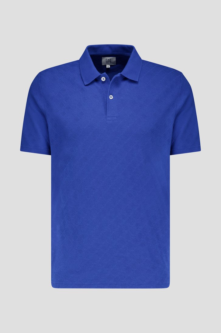 Blauwe polo in structuurstof  van Casual Five voor Heren