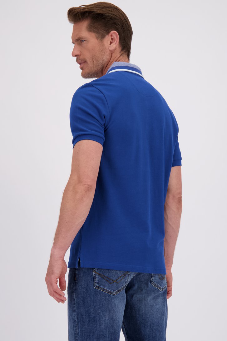 Achterkant van Blauwe polo met korte rits door Dansaert Blue voor Heren