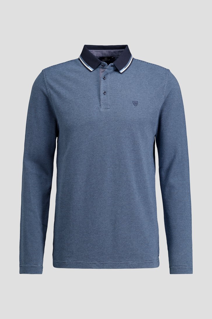 Productfoto 1 van Blauwe polo met lange mouwen door Dansaert Blue voor Heren