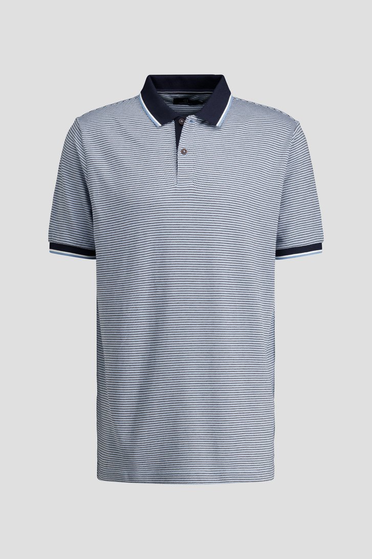 Productfoto 1 van Blauwe polo met navy-wit motief door Dansaert Blue voor Heren
